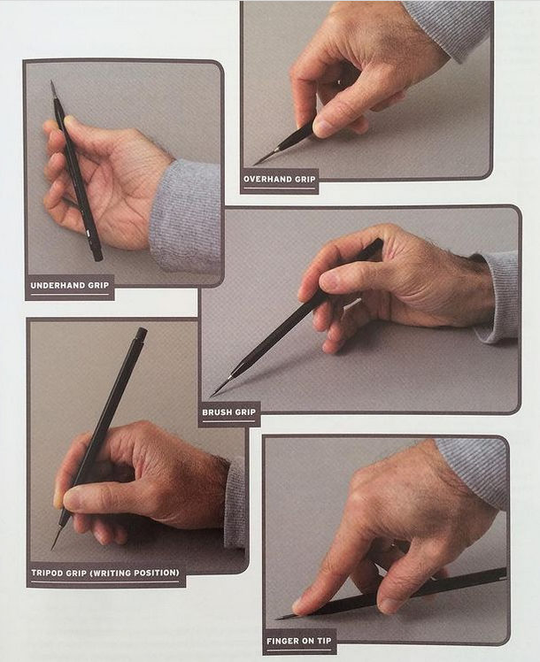 penil holding techniques for drawing