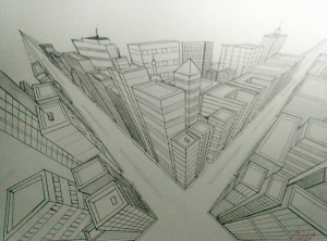 three point perspective drawing 