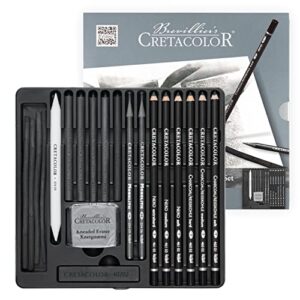 Cretacolor Black Box Charcoal Pencils Set 20 Pieces