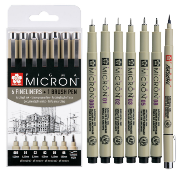 micron fineliner pens