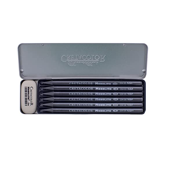 cretacolor graphite drawing pencils set with rubbers