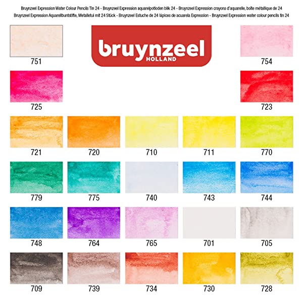 bruynzeel expression watercolour pencils tin | 24 colours