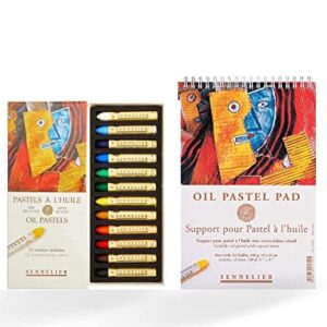 Sennelier Oil Pastel Set of 12 Colours inc Pastel Pad 16x24cm